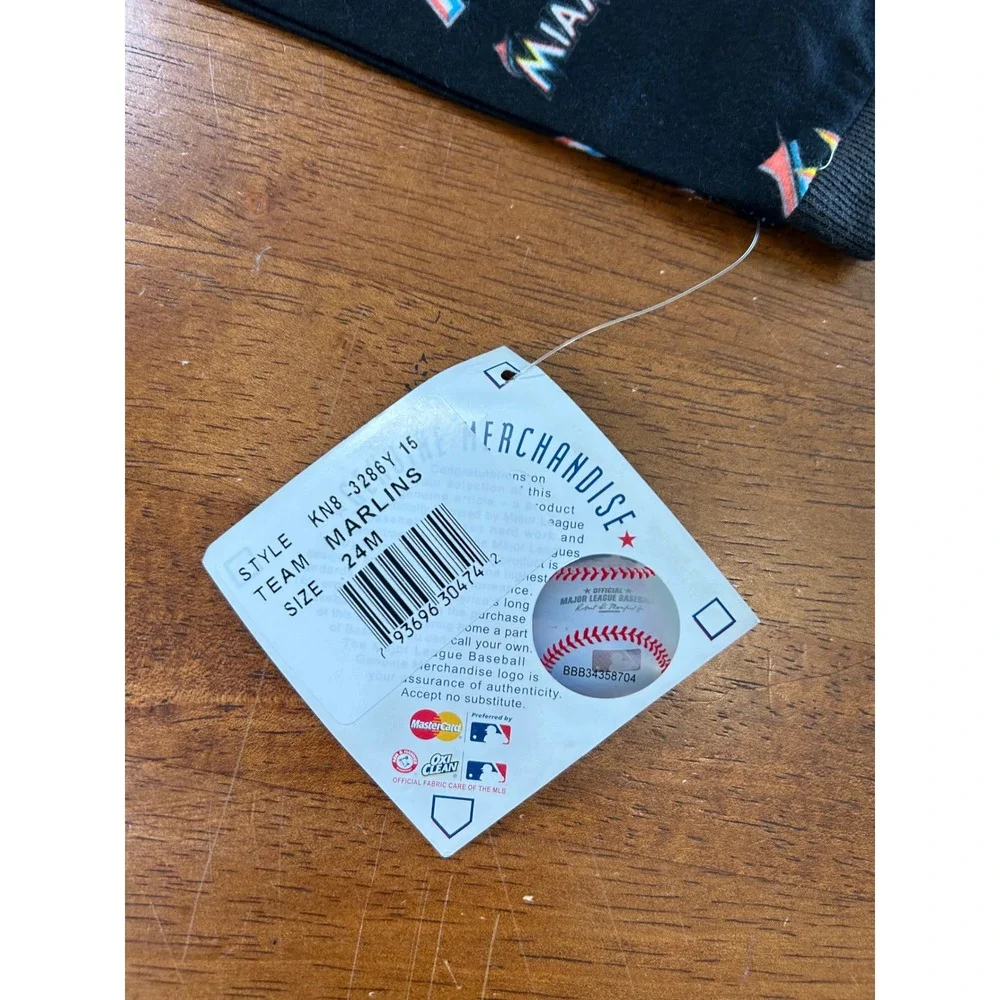New Genuine Stuff Miami Marlins Pajamas Toddler 24M Black MLB Footed Sleeper